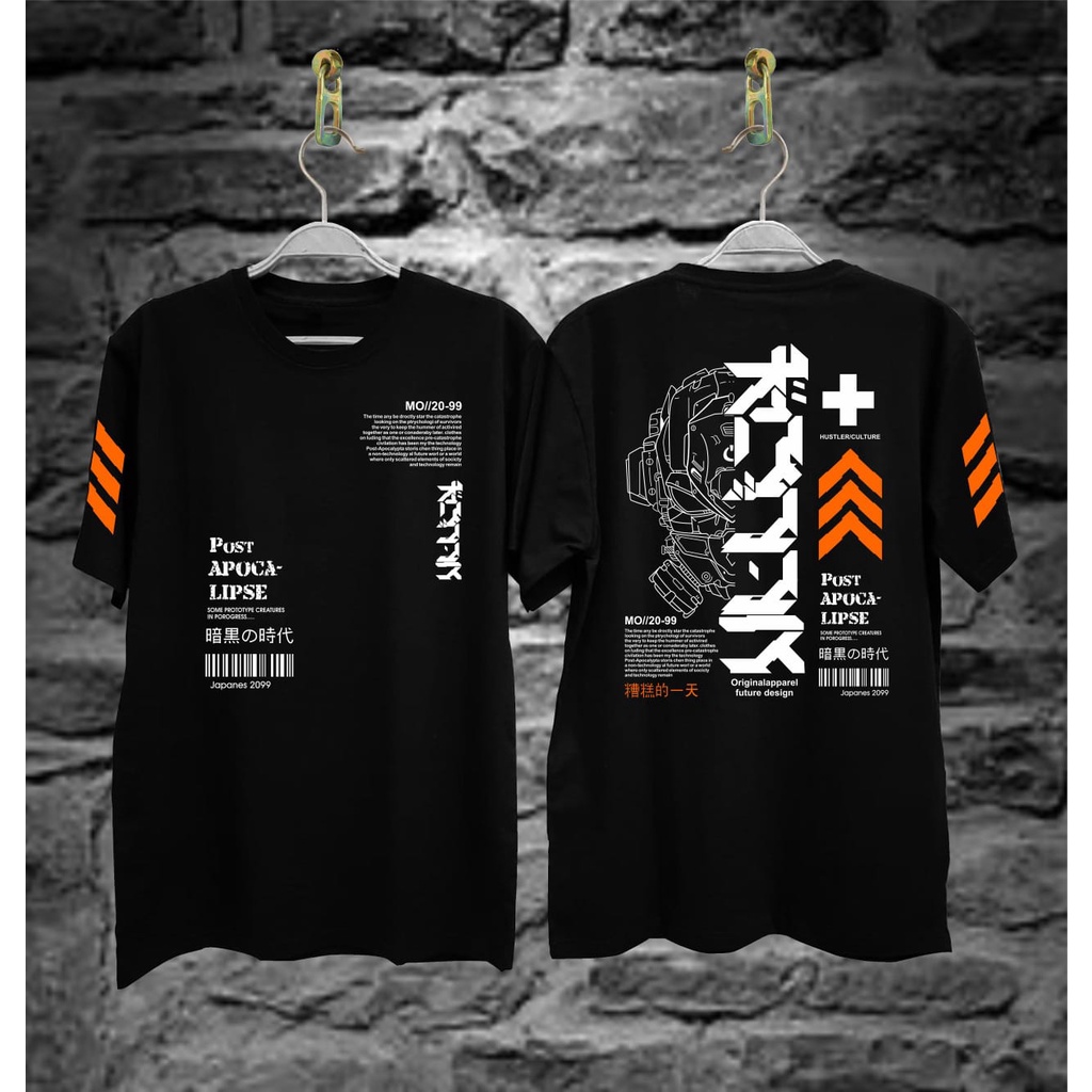 Kaos Tshirt Pria Terbaru Samurai Jepang Robot Warna Hitam Distro Lengan Pendek Motif Sablon Bergambar Keren