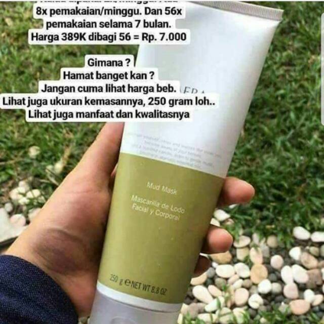 Mud mask/Masker jafra kemasan 250 gr bonus pouch kosmetik