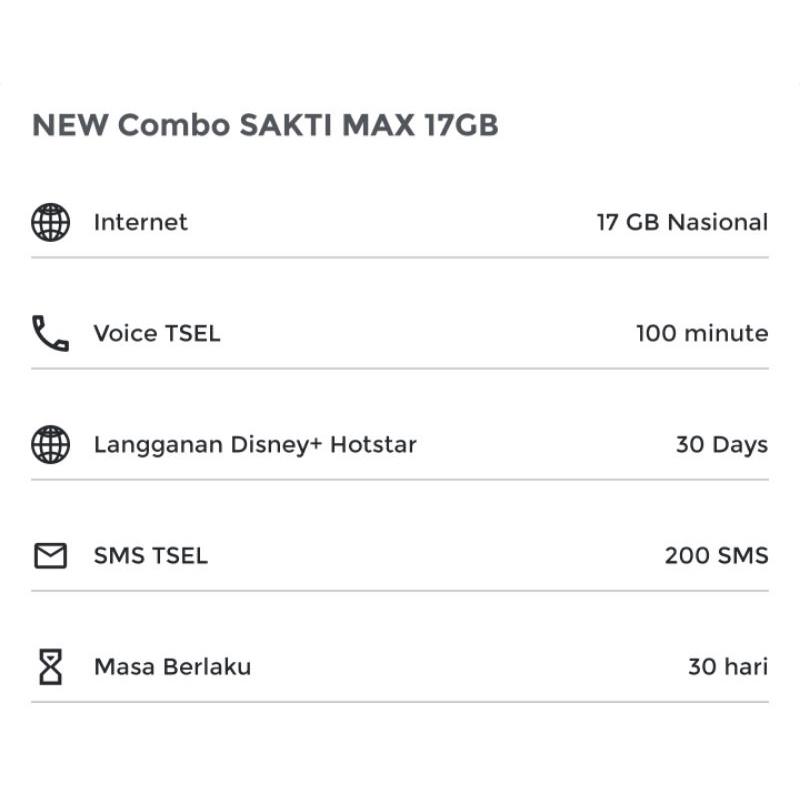 COMBO SAKTI 17GB TELKOMSEL