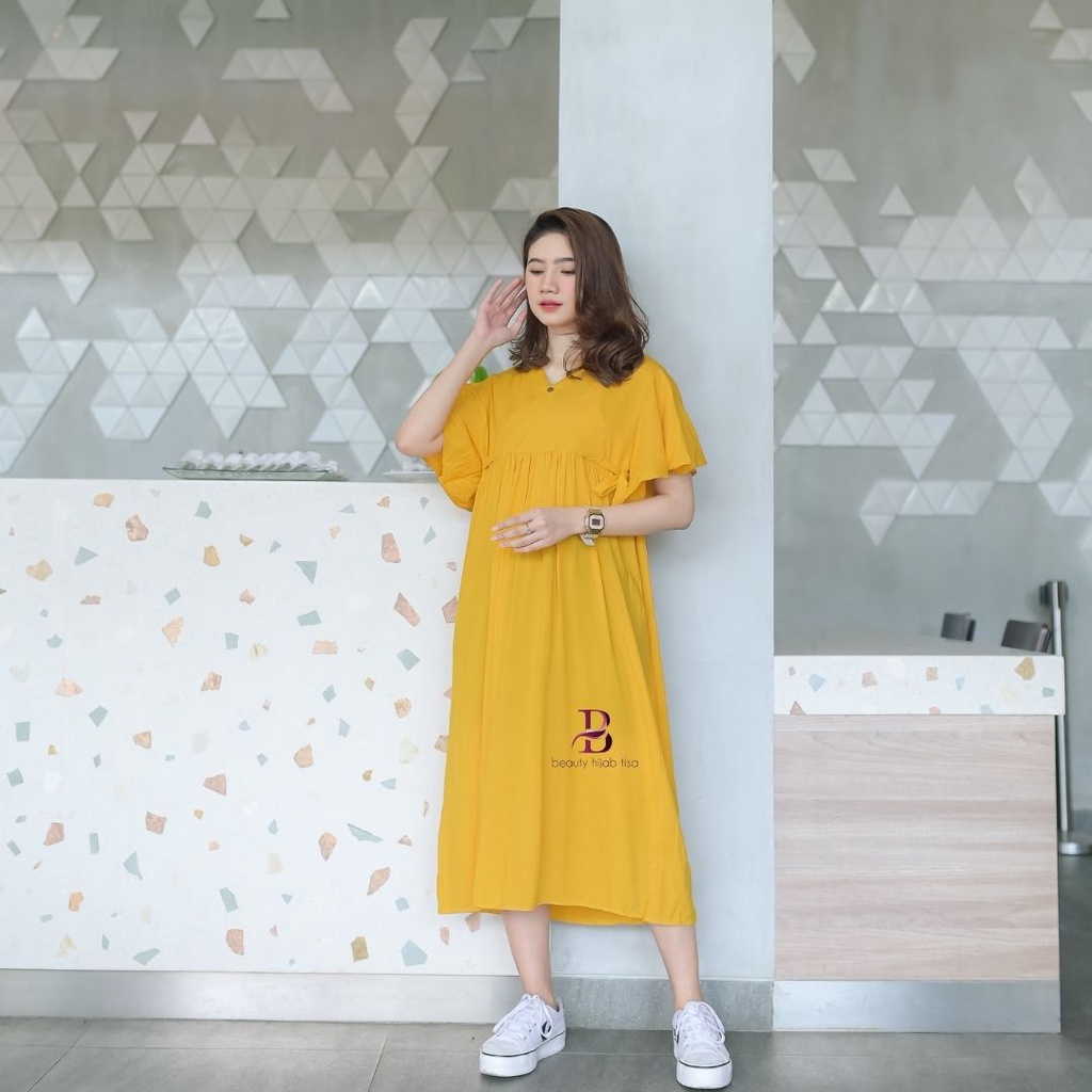 Daster Kimono Model Tangan Lonceng Polos Busui Dress kekinian Remaja Tali Samping Terbaru 2022 Rayon Premium Ukuran Jumbo Beautyhijab