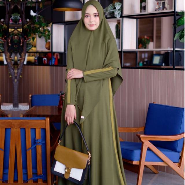 Dress Qeza Amily Gamis Syari Polos Busui Friendly Casual Harian Madame Pretty Import