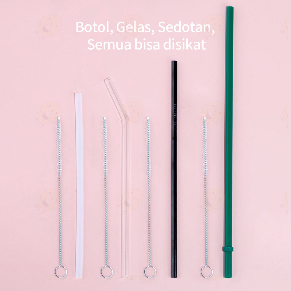 Lacoo Sikat pembersih sedotan bayi stainless  straw brush Sikat jerami 17.5cm