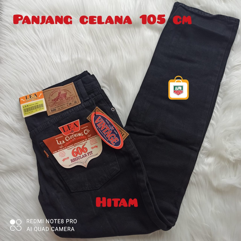 Celana Lea Jeans Hitam Pria Denim Black Garment Regular Fit