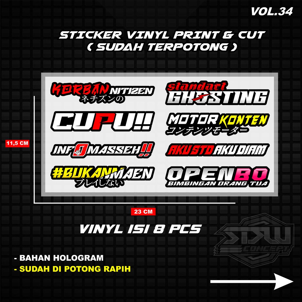 Sticker Print cutt Stiker racing Pack stiker motor Variasi