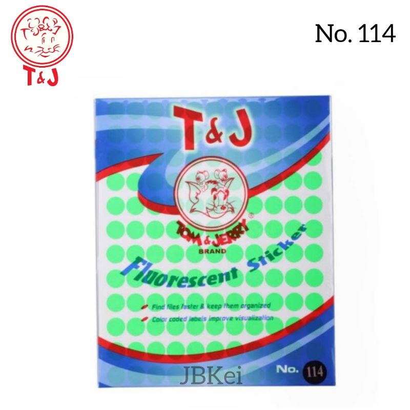 

Label Sticker Dot Tom & Jerry Fluorescent Green No 114 Hijau Stiker