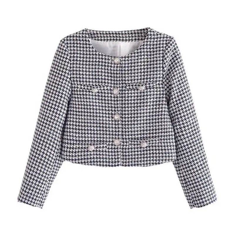 Houndstooth Tweed Blazer