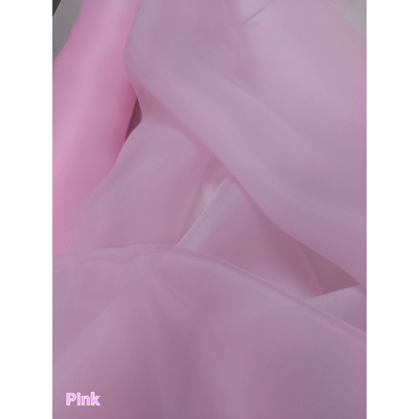 Kain Satin Organza Silk Polos Premium / Bahan organsa ( Grade A )