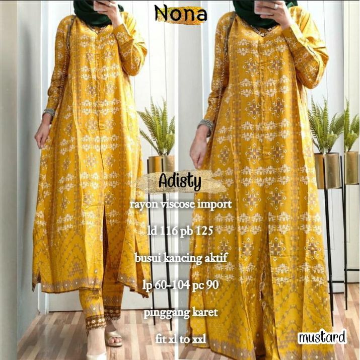 SETELAN LONG TUNIK JUMBO/ONE SET WANITA BUSUI JUMBO/ RAYON VISCOZE IMPORT/ LD 116 CM FIT XXL