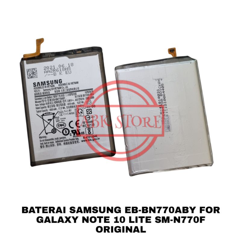 BATRE BATERAI BATTERY SAMSUNG GALAXY NOTE 10 LITE SM-N770F EB-BN770ABY ORIGINAL 100%