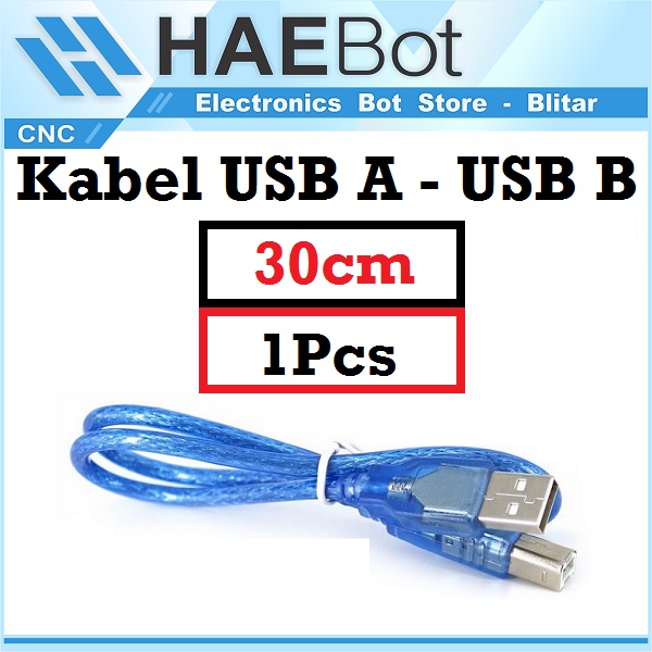 [HAEBOT] Kabel Arduino USB A to USB B Printer Uno Dip Smd R3 Board Penghubung Konektor Wire