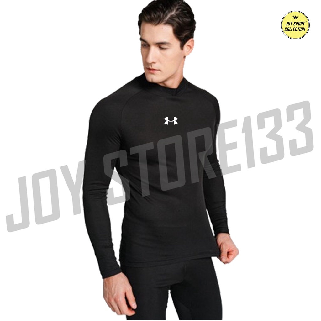 NEW DEALS Baju Manset Baselayer Leher Tinggi Pakaian Olahraga Pria Wanita Futsal Sepakbola Fitness