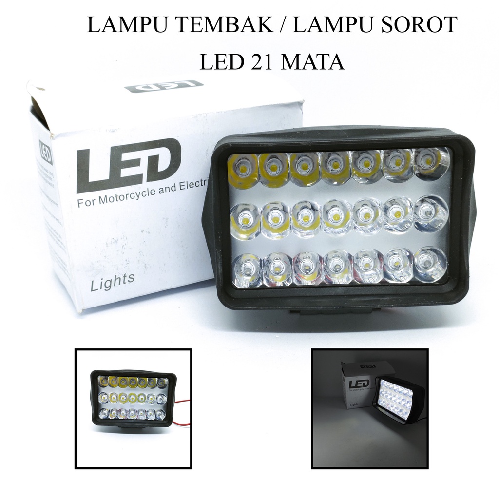 LAMPU TEMBAK LED CREE 21 LED PEARL 21WATT UNIVERSAL TERBARU