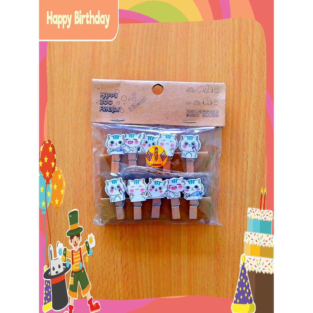 

Penjepit Kertas Kayu Import Imaea Wood Clip Set Cute Cats