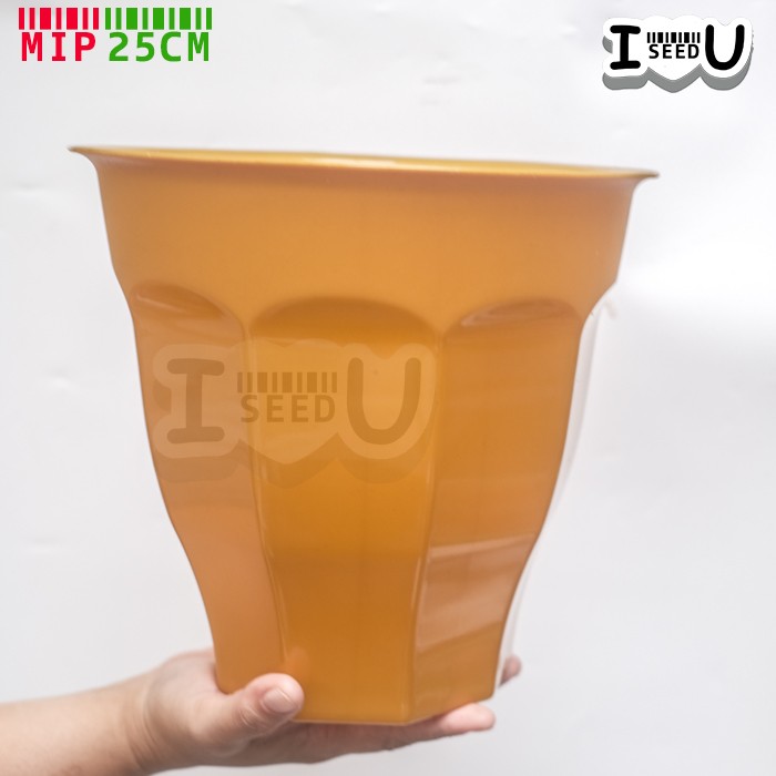 Pot Bunga Tinggi Warna Gold 25cm - MIP