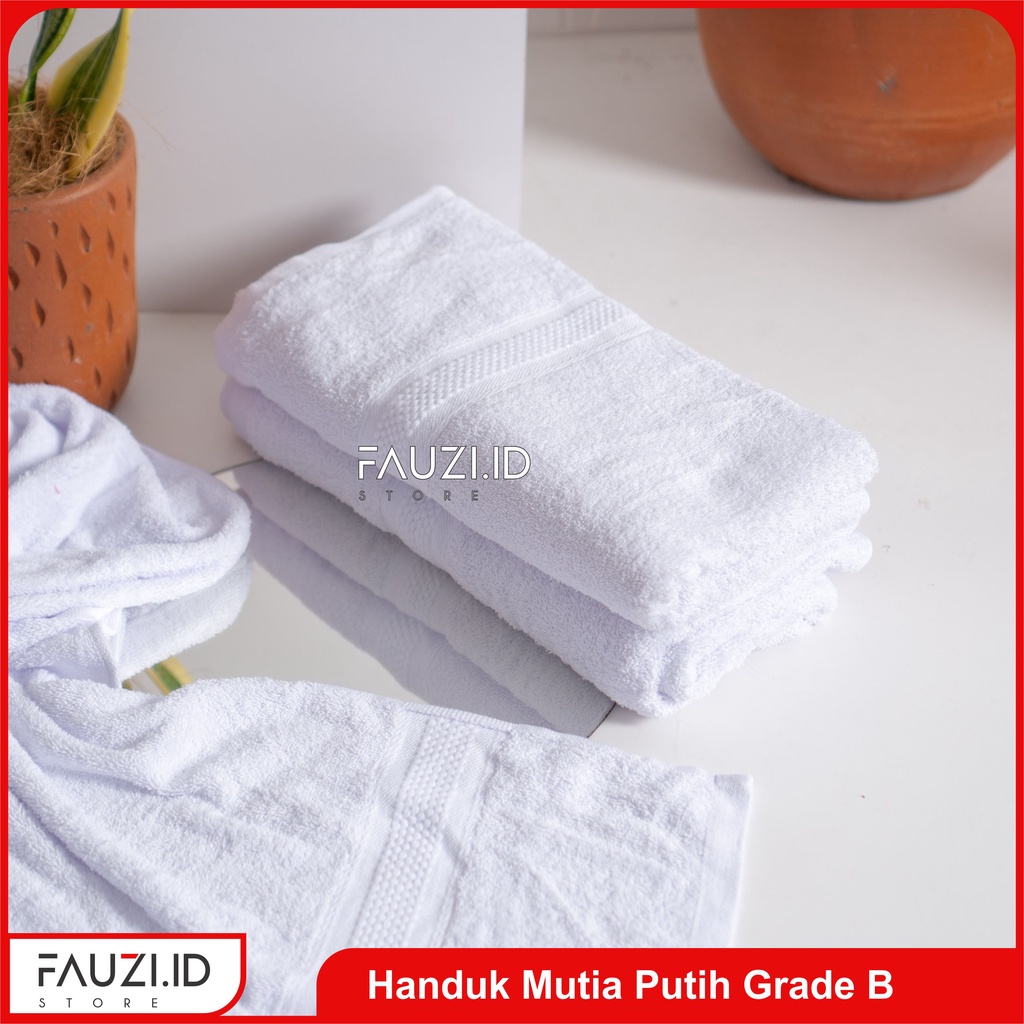 HANDUK HOTEL PUTIH POLOS MUTIA GRADE B 70X140