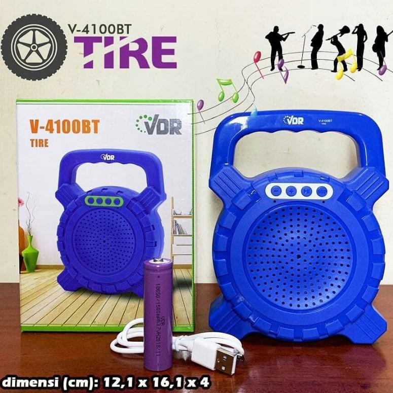 Jual  Speaker Digital VDR V-4100BT Tire Bluetooth, USB, TF, MP3, FM Murah