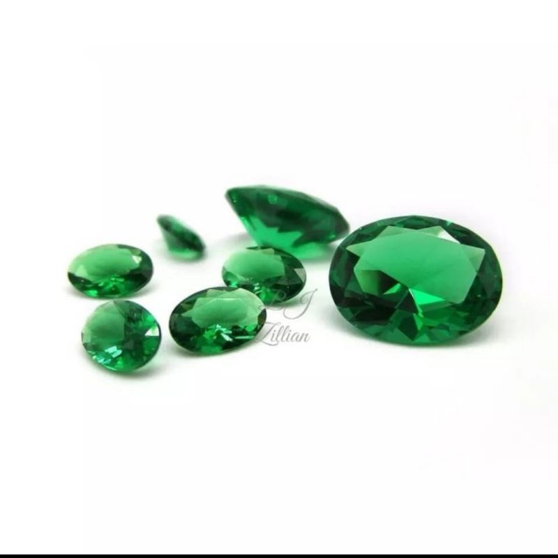 A3+ Green Cubic Zirconia - Nano Gems Permata Sirkon oval Cut