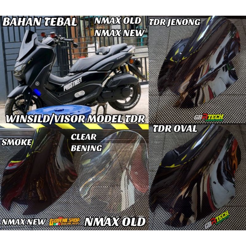 WINSILD VISOR MODEL TDR TEBAL NMAX OLD NMAX NEW 2020 2021 BENING DAN HITAM SMOKE