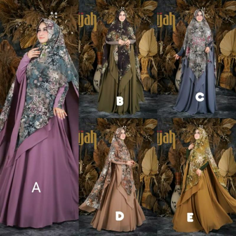 DIJAH 312 GAMIS SYARI PREMIUM SET SYAR'I TERBARU GAMIS SYARI JUMBO