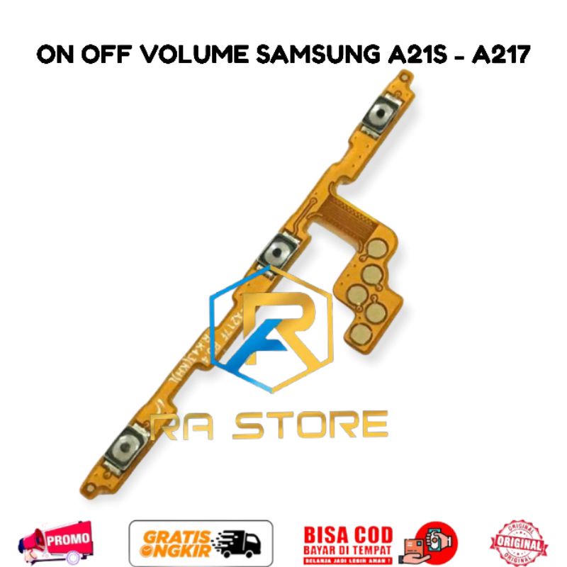 Flexibel Flexible On Off Volume Samsung Galaxy A21S - A217 Fleksibel Tombol On Off Vol Original