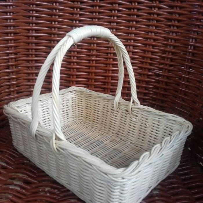 keranjang rotan persegi panjang parcel / seserahan / wadah 30X21X9 CM - SOVENIR MURAH