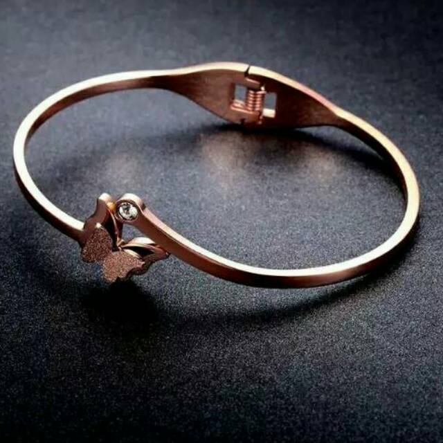 GG Gelang Bangle Aksen Kupu kupu Titanium#GB-108