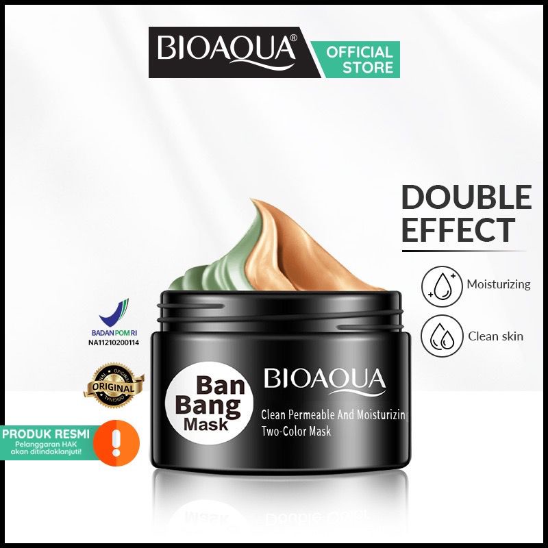 CS1- BIOAQUA Double color mud mask pore clean clay mask 100g BPOM