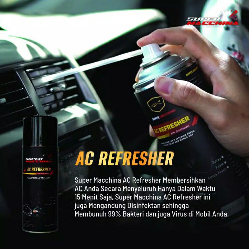 PROMO BUY 1 GET 1 SUPER MACCHINA ac refresher pembersih pendingin AC mobil segar with disenfectant