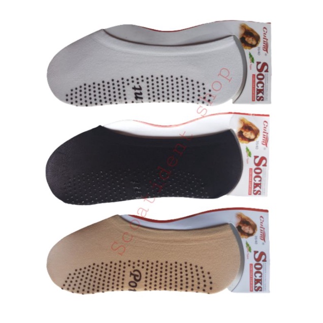 Kaos kaki balet tipis anti slip wanita 12 pasang