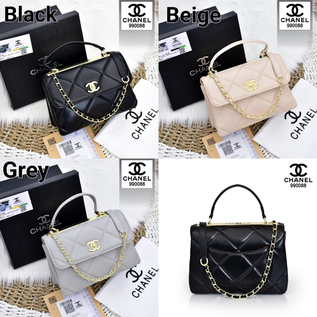 TAS WANITA BATAM IMPORT CHANEL HANDLE BAG 990088 KWALITAS PLATINUM LIKE ORI