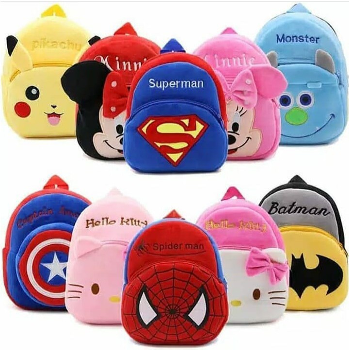 Tas Ransel Anak PAUD TK Mungil - Tas Anak Lucu Motif Kartun - Tas Anak Mini - Tas Ransel Boneka Anak