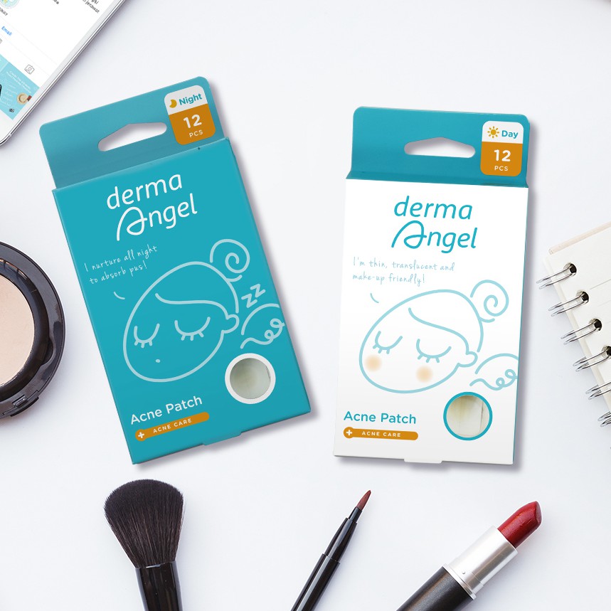 ⭐BAGUS⭐ [BPOM] DERMA ANGEL ACNE PATCH | Plester Jerawat Day / Night / Mix 6 /12 / 18