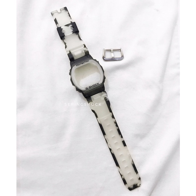 BNB Gshock DW5600 WHITE SCRATCH Strap Besel Casio G-shock