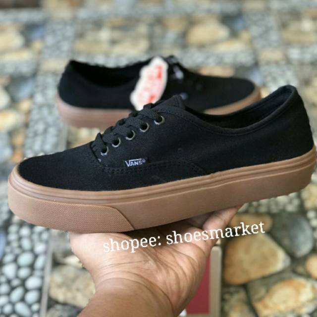 SEPATU43 VANS AUTHENTIC FULL BLACK HITAM POLOS WHITE PUTIH OLDSKOOL ERA SK8 PREMIUM BNIB ICC IFC DT