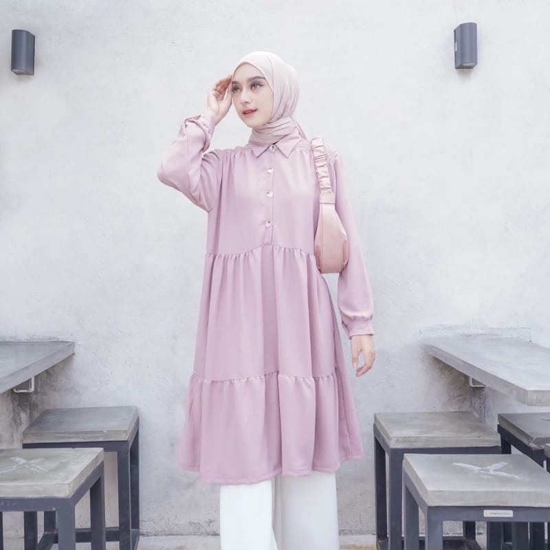 (MSB) TUNIK KESUMA OVERSIZE RUFFLE DAILY BUSUI TUNIK RAYON UNIQLO