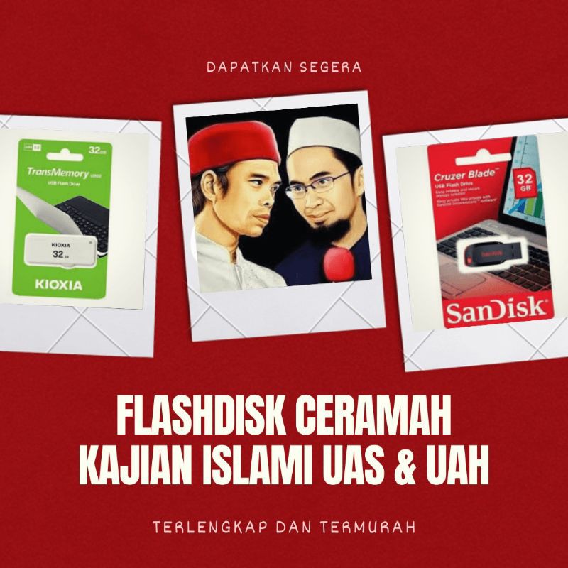 Flasdisk 32gb Ceramah Islami Kajian Islam Ustad Abdul Somad Dan Ustad Adi Hidayat Uas Dan Uah Shopee Indonesia
