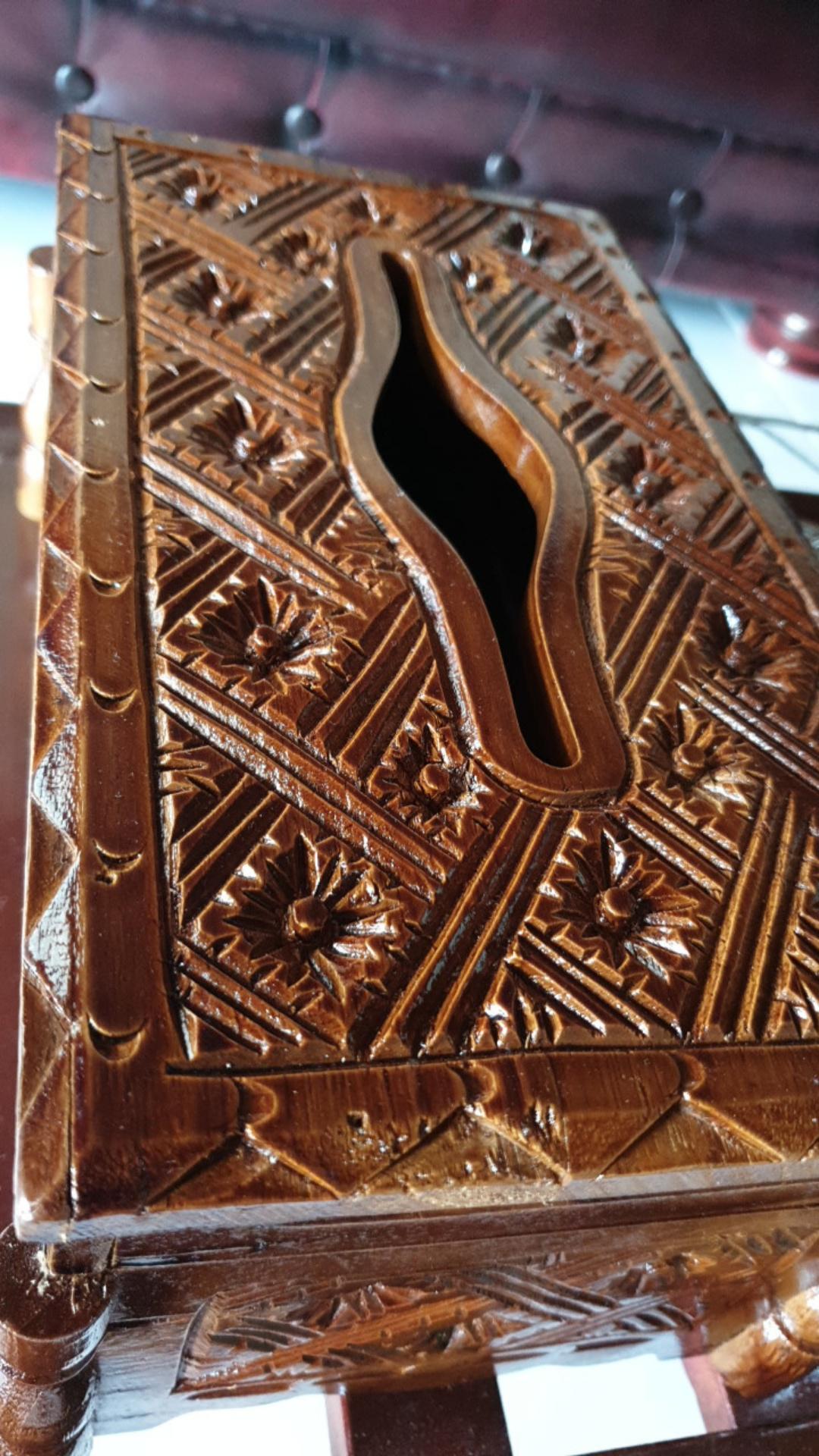 Kotak Tisu Ukir Batik Kayu Jati
