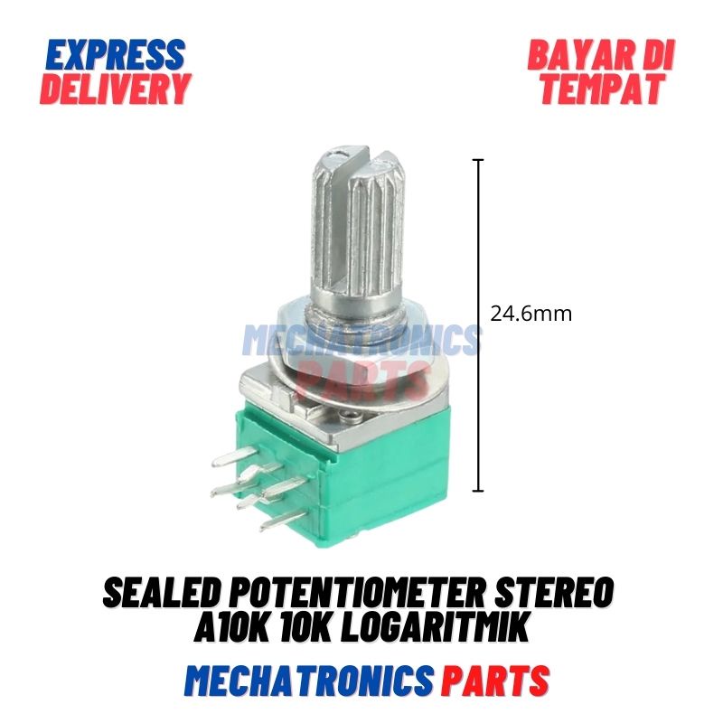 Sealed Potentiometer Potensiometer potensio Stereo A10K 10K Logaritmik