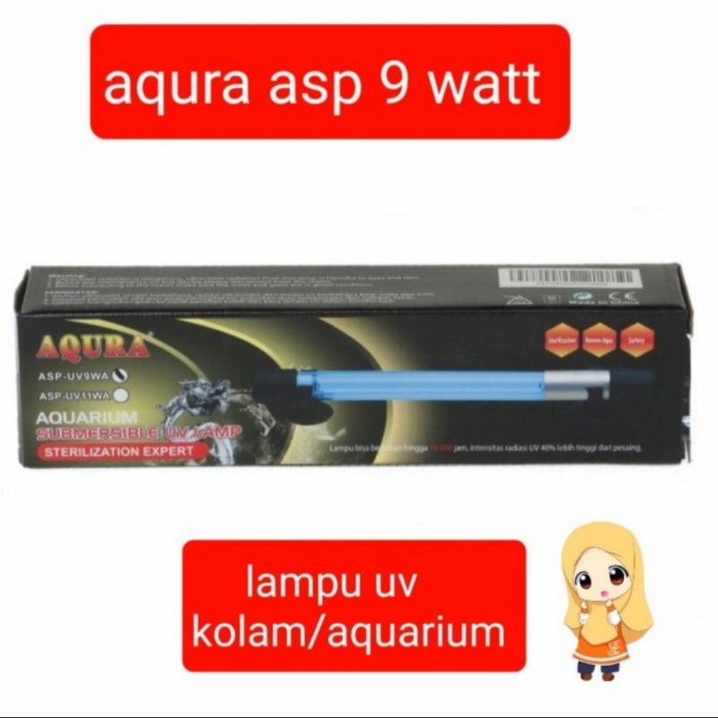 Lampu UV Sterilisasi AQURA ASP UV 9 Watt Lampu UV filter Kolam