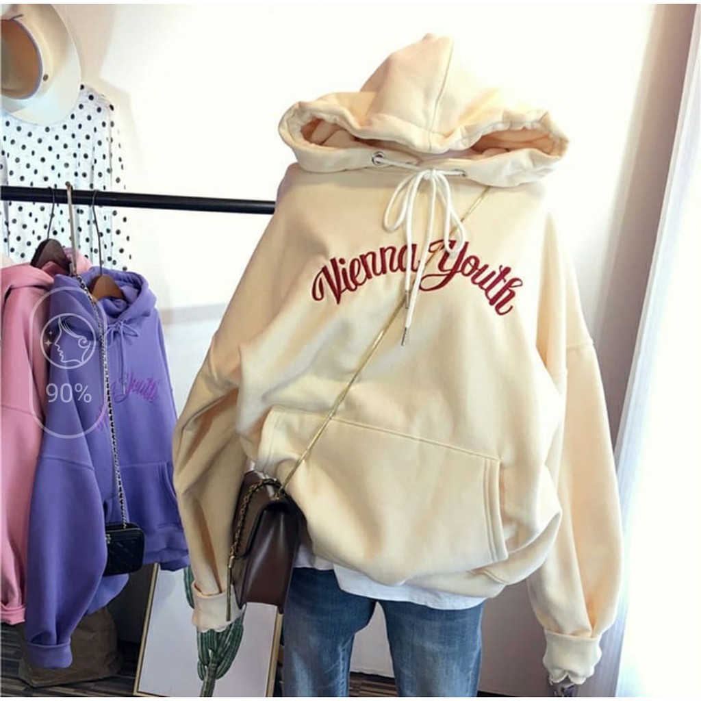 Hoodie sweater wanita VIENNA YOUTH BORDIR fleece - Sweater wanita terbaru