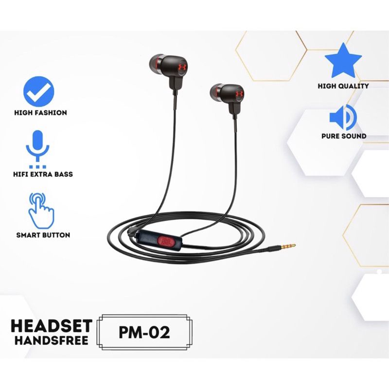 Headset JBL PM-002 Hi-res AUDIO Earphone EXTRA Bass in line Microphone high Quality Bass