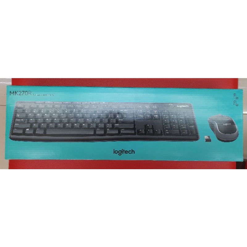 Keyboard  Mouse Wireless Logotech MK270R Ory  Baru Full Size Wireless Combo Murah