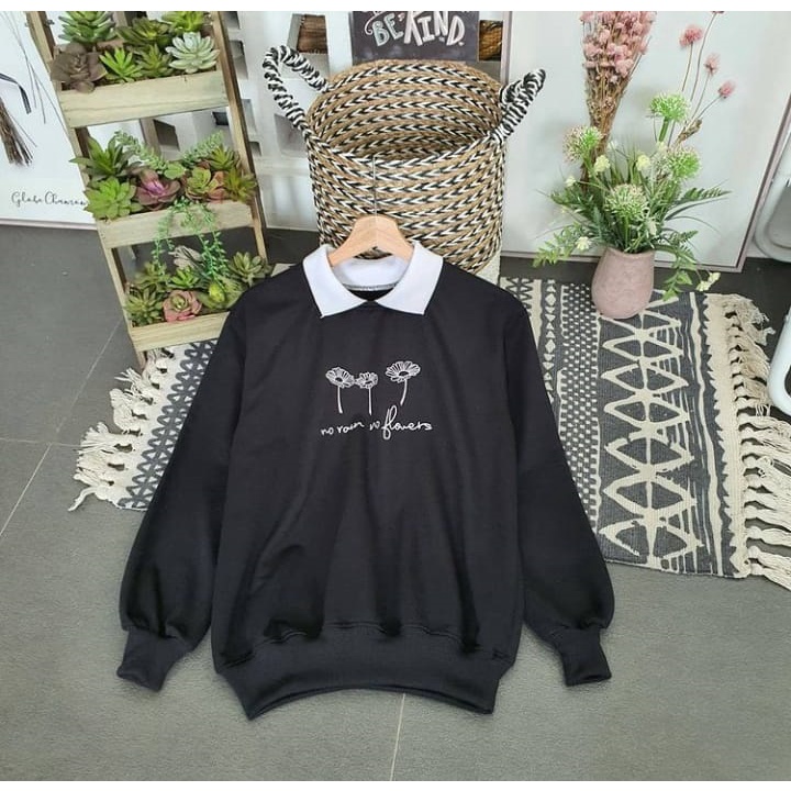 Sweater Wanita Termurah Berkualitas - No Rain No Flower