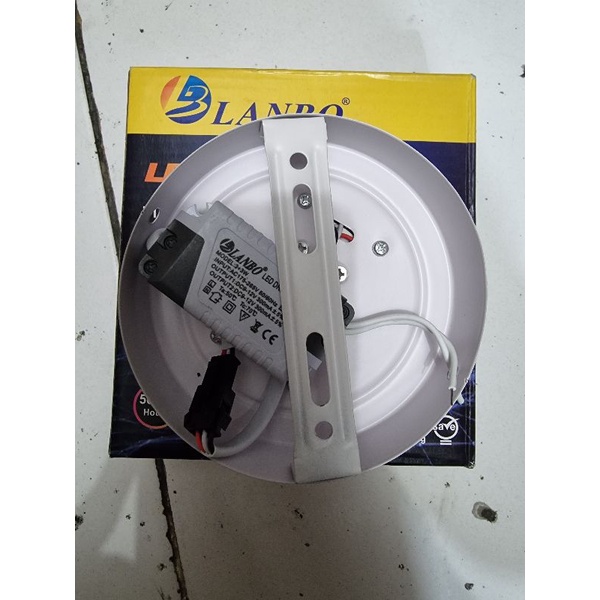 Led panel outbow OB Bulat 3+3 watt Putih+Biru. Downlight 2 warna 3w+3w tempel plavon