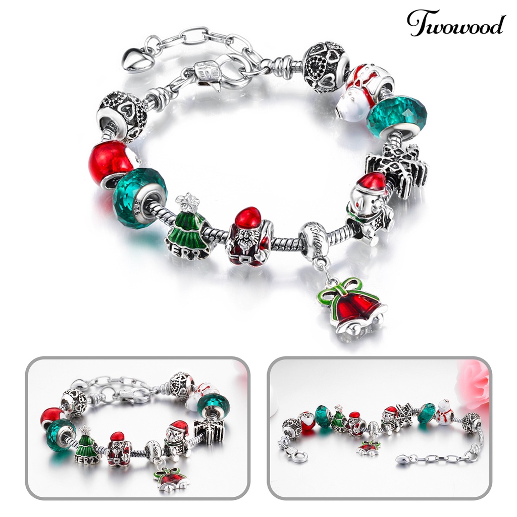 Gelang Manik-Manik Natal Bahan Zinc Alloy Adjustable Untuk Wanita