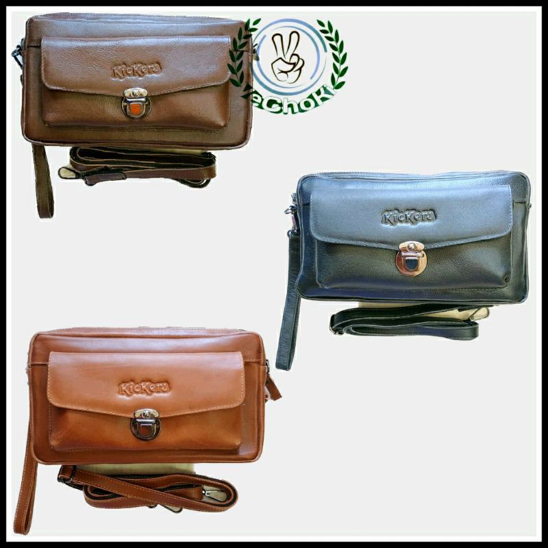Tas Tangan Selempang Handbag Kulit Sapi Asli 100% - Kickers BHE691
