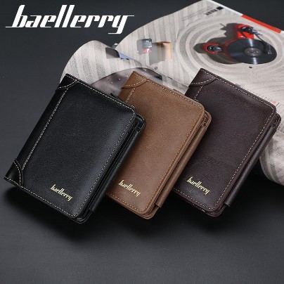 Dompet Kulit Pria Dompet Pendek Lipat Baellerry D9159