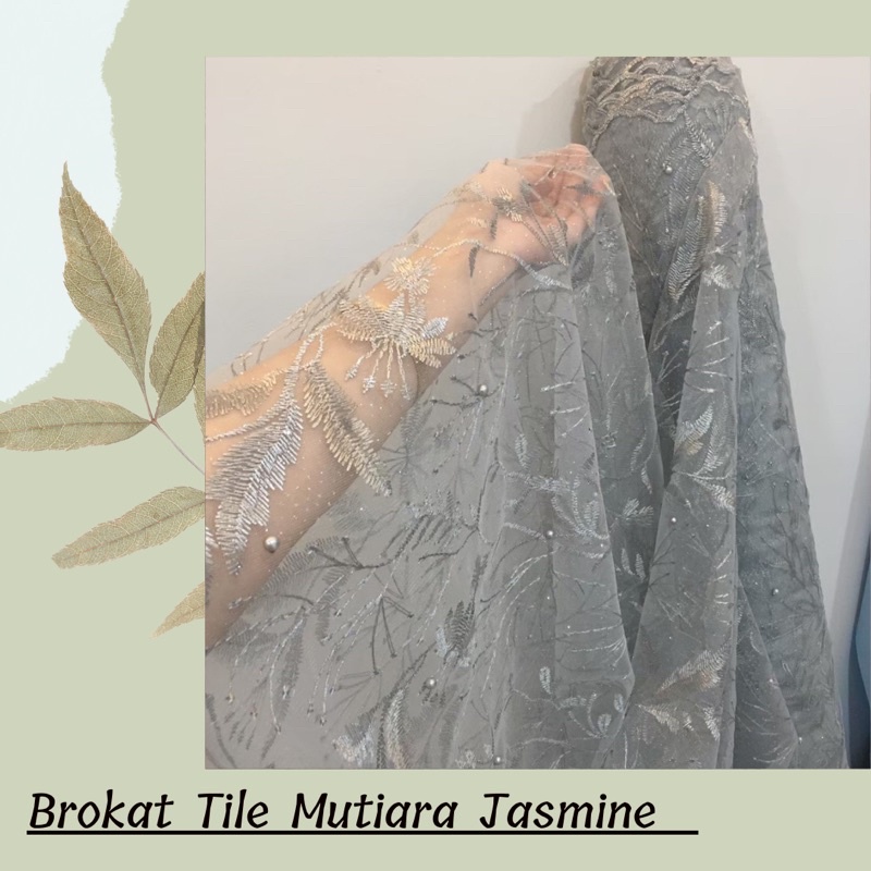 Kain Tile Mutiara premium Jasmine warna Abu Abu Silver
