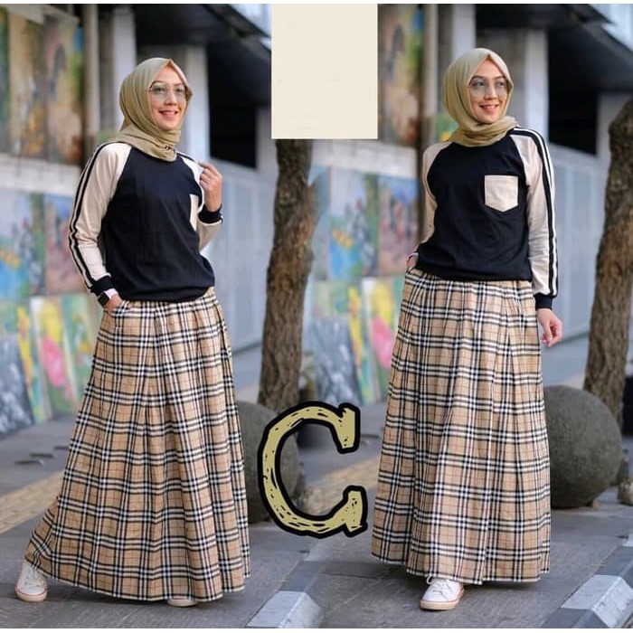 [BURBERRY mocca Ak] Setelan Wanita Katun Mocca