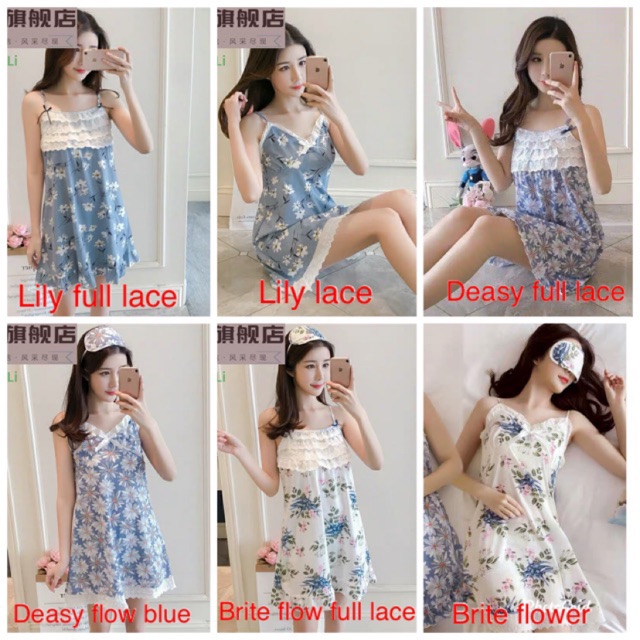 JC- Daster Tank lace import / Daster wanita import murah / Daster sexy import